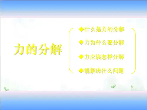 人教版高中物理必修一第三章第5课《力的分解》(17张)-PPT优秀课件