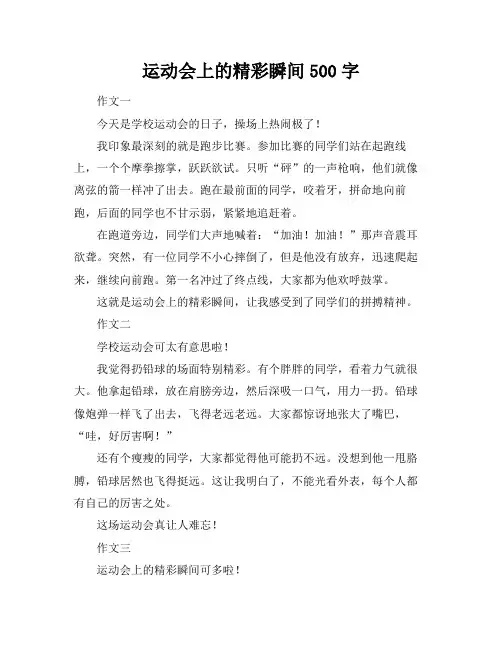 运动会上的精彩瞬间500字