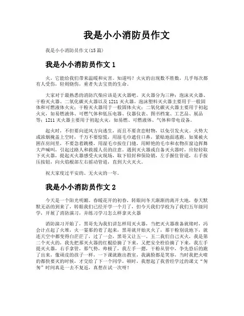我是小小消防员作文