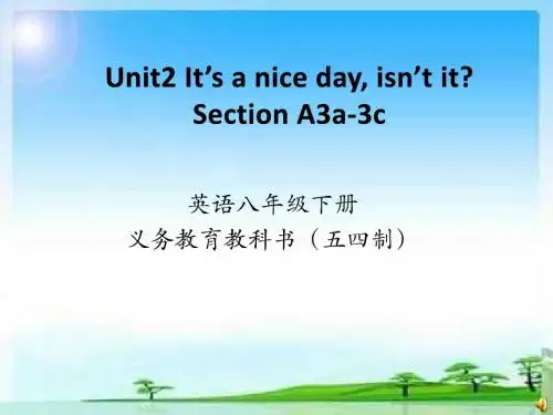 鲁教版英语八年级下册《Unit2 It's a nice day, isn't it》SectionA 3a-3c课件