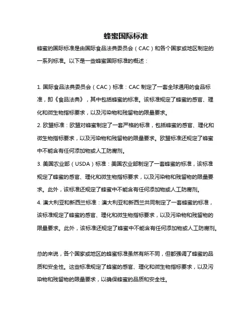 蜂蜜国际标准
