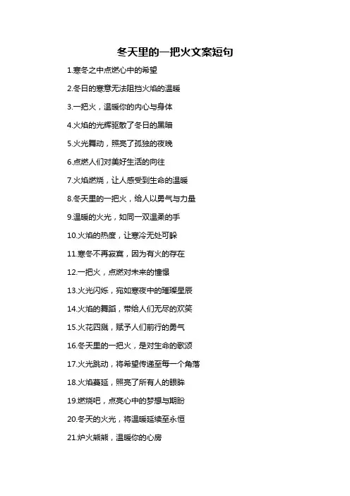 冬天里的一把火文案短句