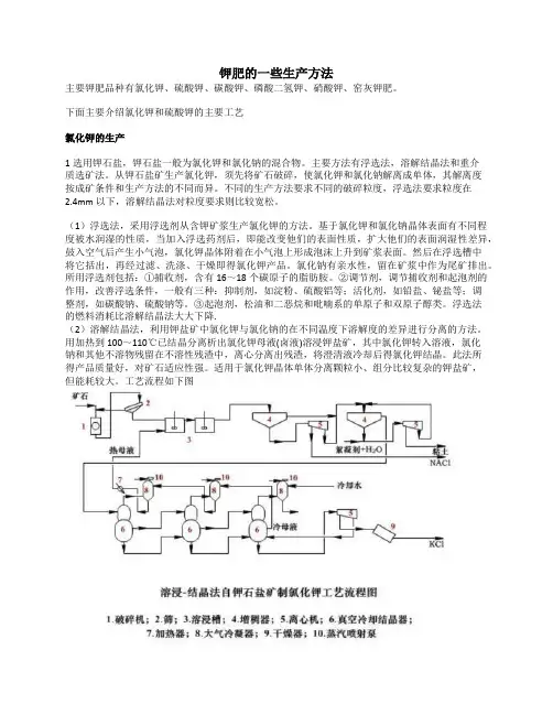 钾肥的一些生产方法