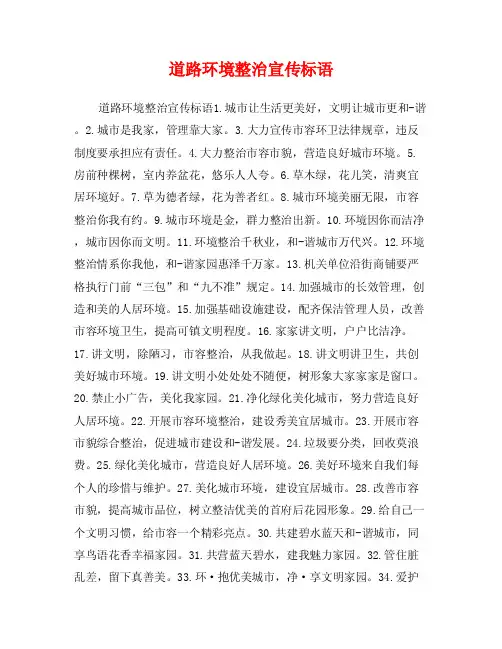 道路环境整治宣传标语