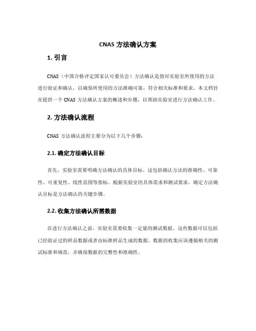 cnas方法确认方案