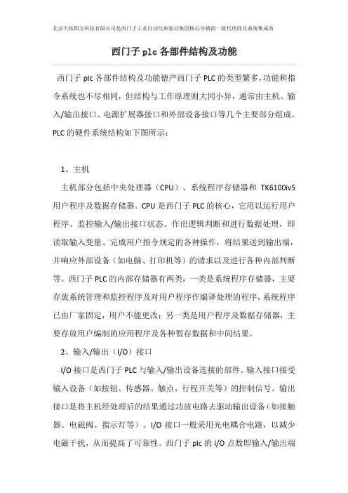 西门子plc各部件结构及功能