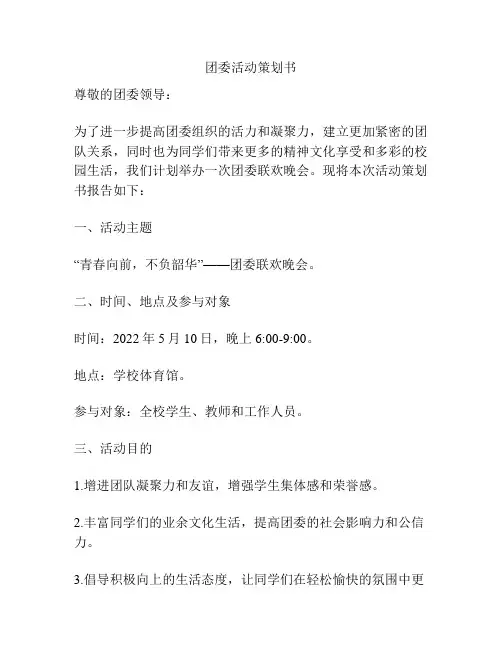 团委活动策划书