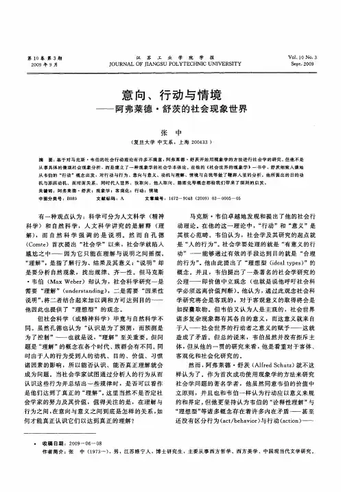 意向、行动与情境——阿弗菜德·舒茨的社会现象世界