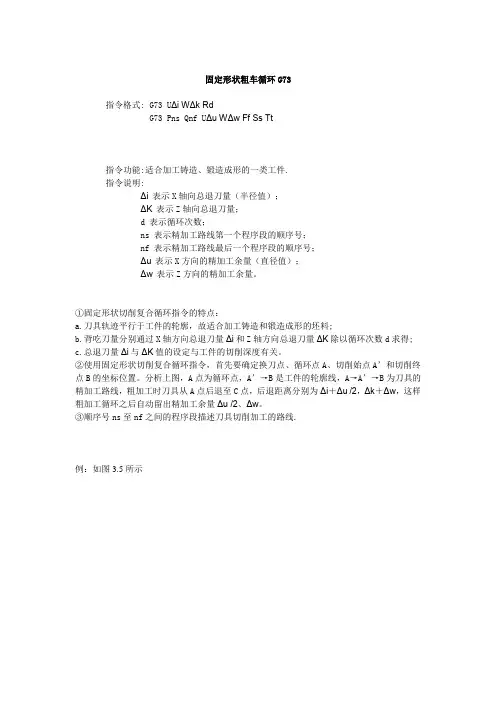 固定形状粗车循环G73及实图编程实例