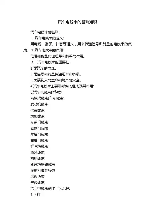 汽车电线束的基础知识