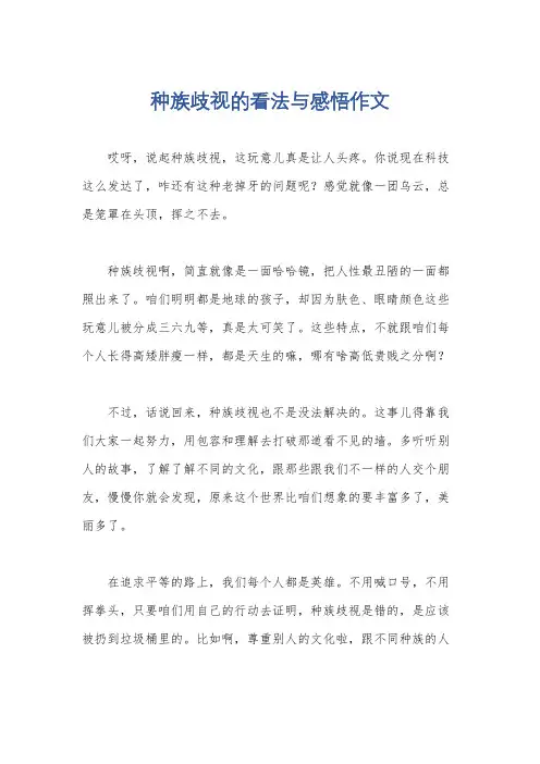 种族歧视的看法与感悟作文
