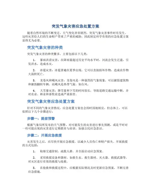 突发气象灾害应急处置方案