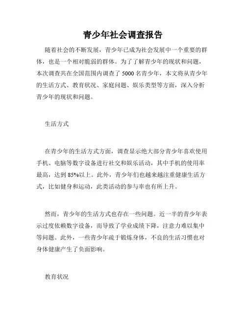 青少年社会调查报告