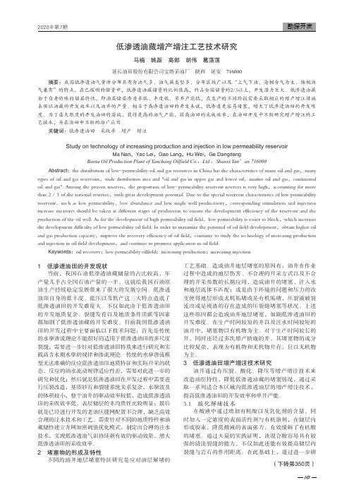 低渗透油藏增产增注工艺技术研究