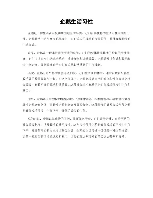 企鹅生活习性