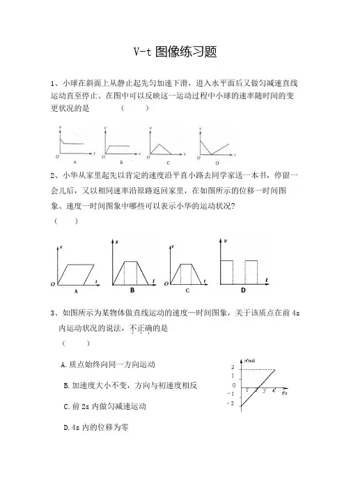 非常实用的v-t图像练习题