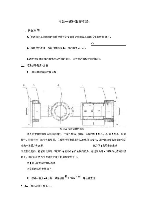 实验一螺栓联接实验
