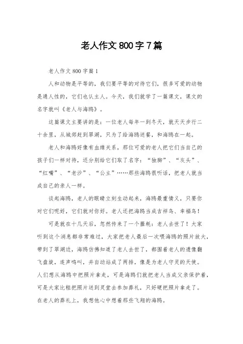 老人作文800字7篇