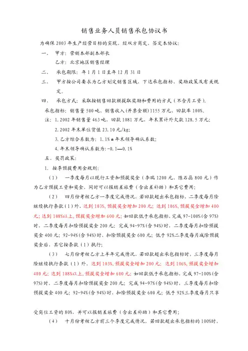销售承包方案