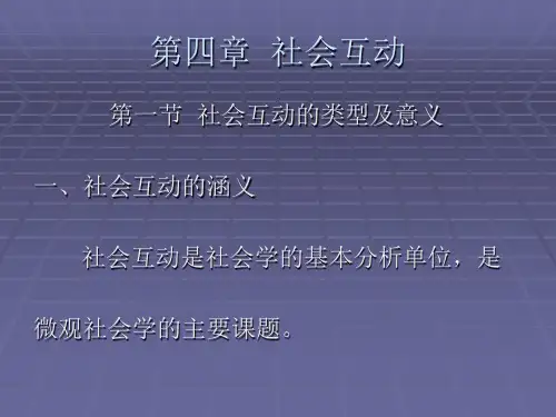社会学概论  社会互动