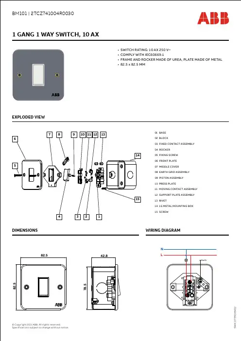 ABB 1G 单向开关产品说明书