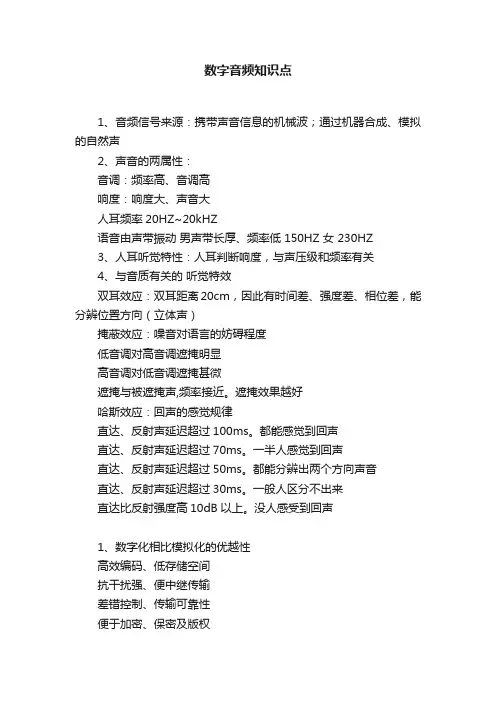 数字音频知识点