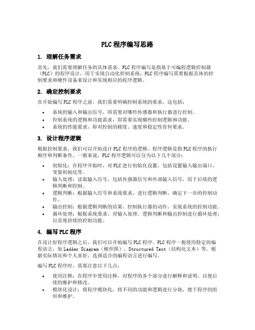 plc程序编写思路