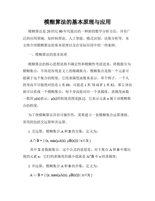 模糊算法的基本原理与应用