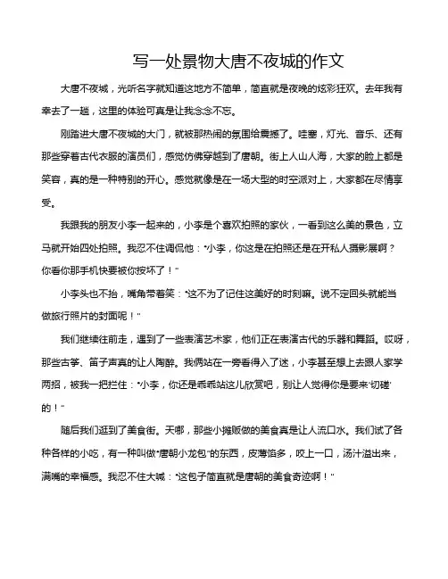 写一处景物大唐不夜城的作文
