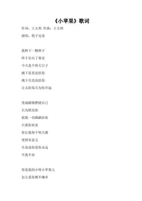 《小苹果》歌词