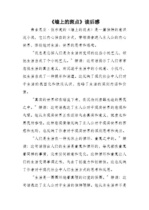 墙上的斑点读后感