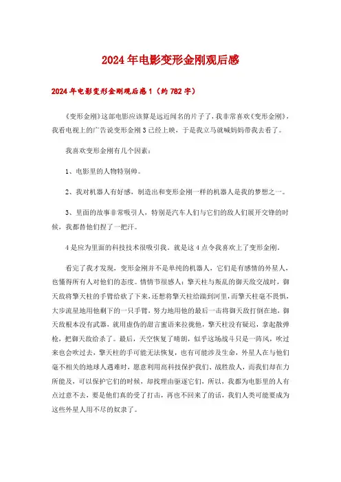 2024年电影变形金刚观后感_1