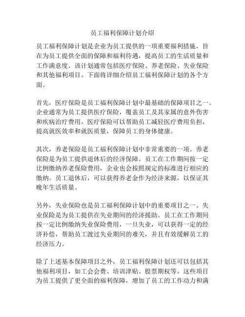 员工福利保障计划介绍
