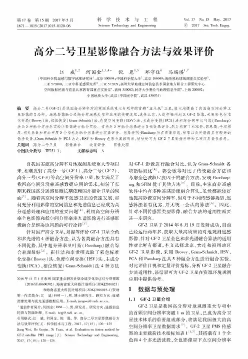 高分二号卫星影像融合方法与效果评价