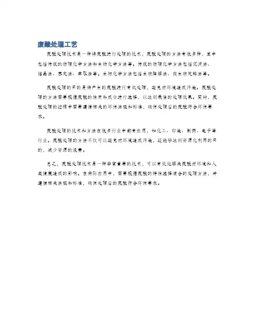 废酸处理工艺