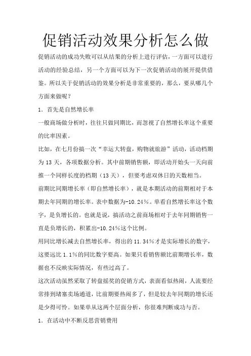 促销活动效果分析怎么做