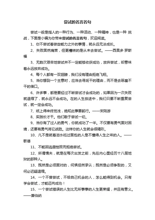 尝试的名言名句