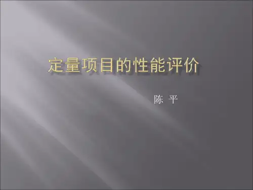 定量项目的性能验证