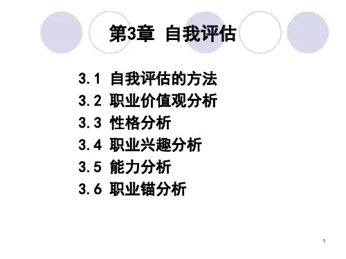 职业生涯之自我评估PPT演示课件