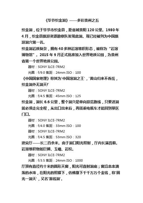 《毕节织金洞》——多彩贵州之五