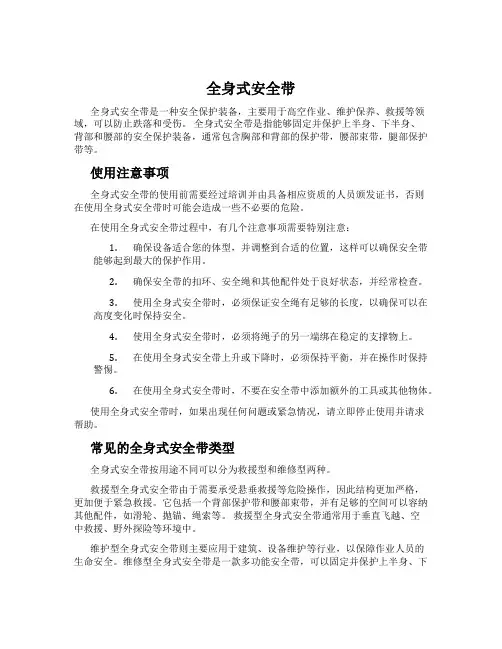 全身式安全带