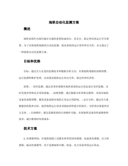 地铁自动化监测方案