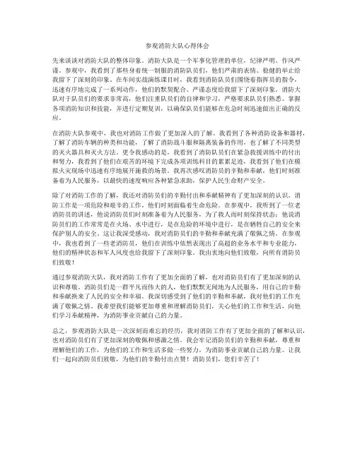 参观消防大队心得体会