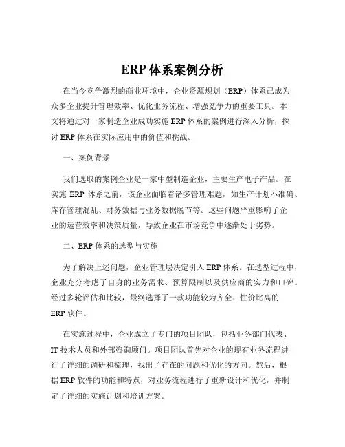 ERP体系案例分析