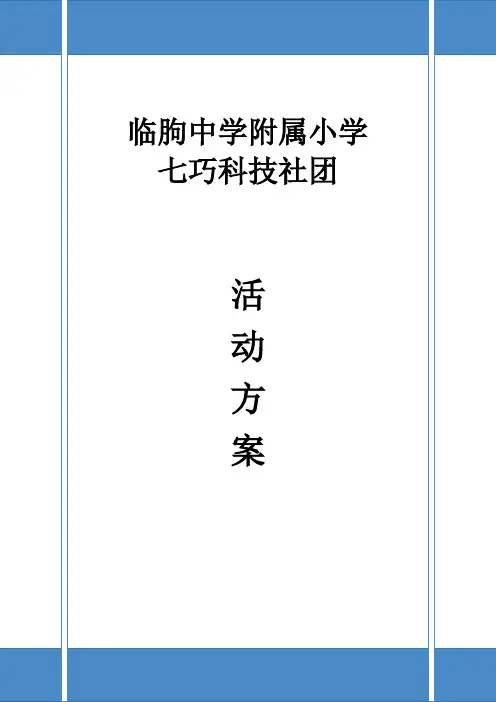 学校七巧科技社团活动方案方案大全