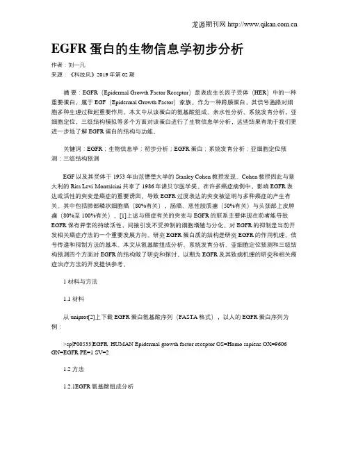 EGFR蛋白的生物信息学初步分析