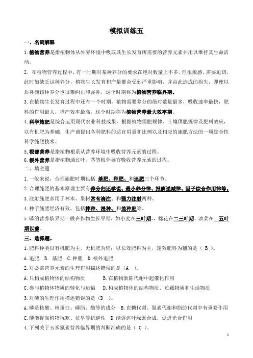 模拟训练五