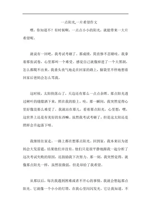 一点阳光,一片希望作文