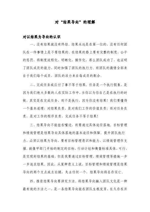 对结果导向的理解