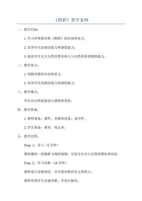 《鹤群》教学案例